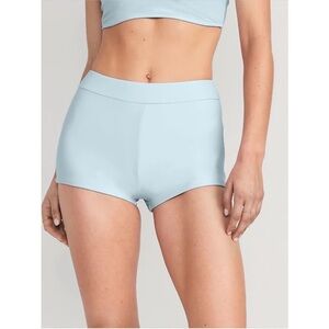 🆕 Old Navy Women's High-Waisted Boyshort Swim Bottoms Light Blue M 8-10